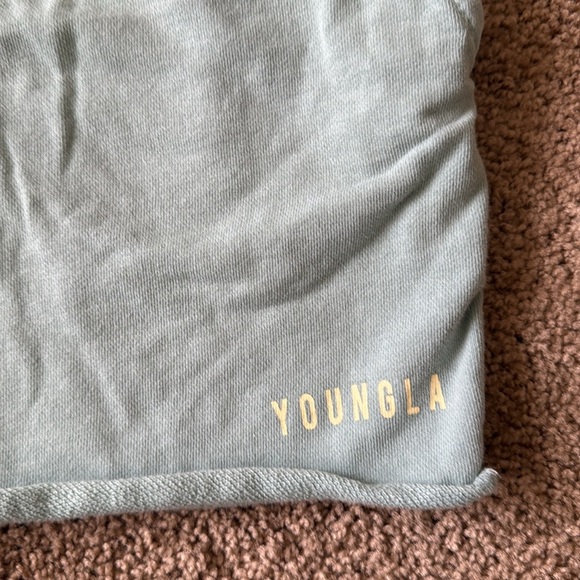 YoungLa Bodybuilding Slim Fit Gym Athletic Terry Sweat Shorts Teal - Picture 6 of 12